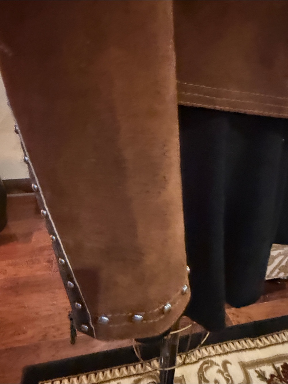 Cripple Creek Suede Western-Style Brown Jacket w/Leather Studded Trim/Concho Bck - Picture 9 of 15